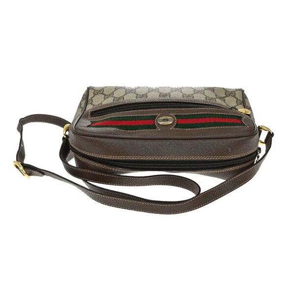 GUCCI Logo Sherry GG pattem Shoulder Bag PVC Leather Brown GHW Italy 34KB464 - Picture 5 of 16